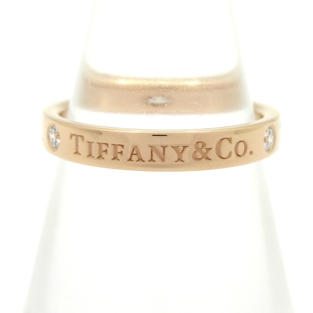 Tiffany & Co. Flat Band Ring 18K Rose Gold Diamond